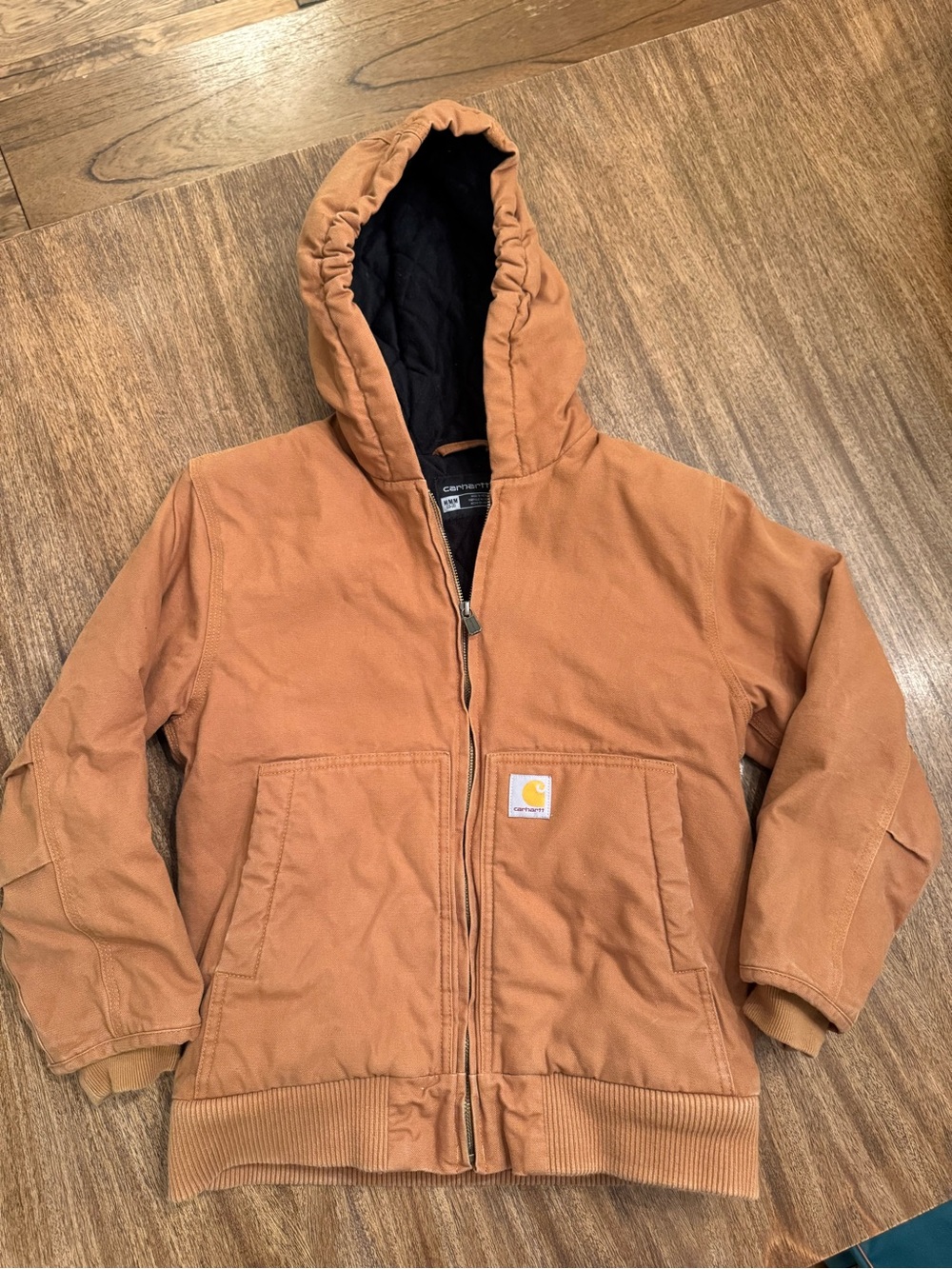 Carhartt Kids' Camel Hooded Puffer Jacket